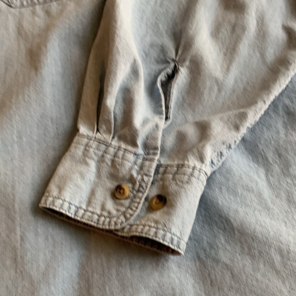 Men’s Wrangler long sleeve blue button up shirt. Size 3XL. - Picture 7 of 8